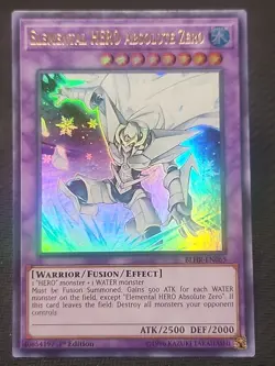 YuGiOh TCG Elemental HERO Absolute Zero BLHR-EN065 Ultra Rare 1st Edition NM - Image 1