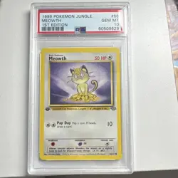 Pokemon Jungle Meowth 1st Edition Regular PSA 10 56/64 1999 EN - Image 1