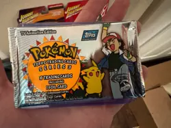 Pokemon Topps TV Animation Series 3 Sealed Booster Pack Pikachu Art - Image 1