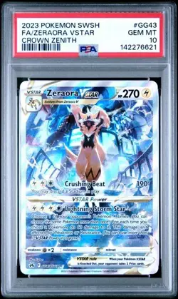 PSA 10 ZERAORA VSTAR GG43 CROWN ZENITH SWORD & SHIELD POKEMON GEM MINT - Image 1