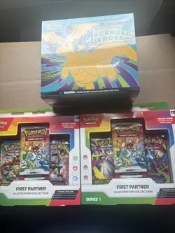 Lot Pokemon TCG Ascended Heroes ETB And 2 First Partner Illustration New Sealed - Image 1