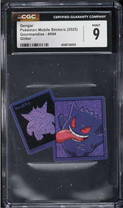 2025 Pokemon Mobile Stickers Glitter Gourmandise Gengar #094 CGC 9 MINT - Image 2