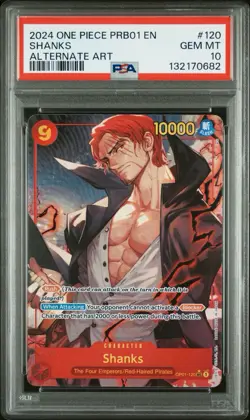 PSA 10 2024 One Piece SHANKS Alternate Art #OP01-120 Premium Booster The Best EN - Image 1