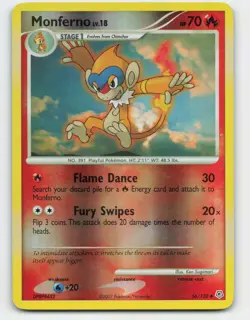 2007 Pokemon, Diamond & Pearl, #56/130 Monferno, Reverse Holo Uncommon - Image 1