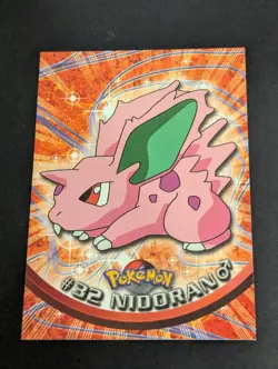 Nidoran #32 Non Holo Black Logo Topps Pokemon TV Animation Edition Near Mint NM - Image 1