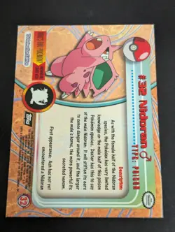 Nidoran #32 Non Holo Black Logo Topps Pokemon TV Animation Edition Near Mint NM - Image 2