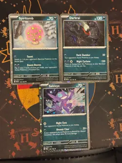 Pokemon TCG - Sableye 136 Spiritomb 129 Darkrai 136 Cosmos Holo Promo Set Of 3 - Image 1