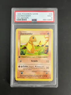 PSA 9 Charmander Base Set 1st Edition 1999 Pokemon Game - Image 1