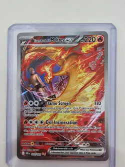 Pokemon Destined Rivals Team Rockets Moltres Ex TCG Legendary Bird upgraded raw - Image 1