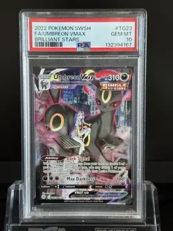 Pokemon Umbreon VMAX Brilliant Stars Trainer Gallery Full Art #TG23 PSA 10 - Image 1