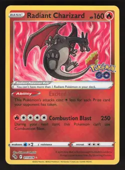 Radiant Charizard 011/078 Pokemon TCG Pokemon GO NM - Image 1