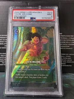 You're Welcome (Enchanted) - Shimmering Skies (5) PSA 9 Disney Lorcana Maui - Image 1