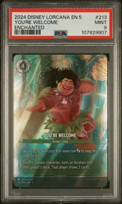 You're Welcome (Enchanted) - Shimmering Skies (5) PSA 9 Disney Lorcana Maui - Image 2