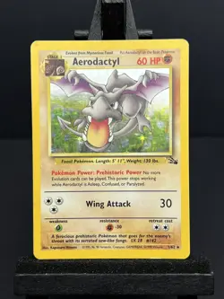 Pokemon TCG Aerodactyl Fossil Holo Card 1/62 MP - Image 1