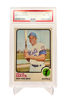1973 Topps Willie Mays #305 New York Mets (Last card of career!!!) (HOF) (PSA 6) - Image 1