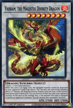GEIM-EN006 Vahram, the Magistus Divinity Dragon 1st Edition Super Rare NM YuGiOh - Image 1