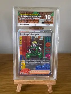 Lt. Surge's Bargain Mega Evolution 185/132 Special Illustration Rare TCG ACE 10 - Image 1