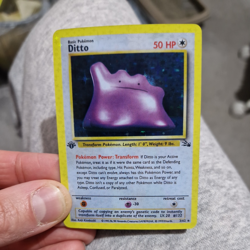 1999 Ditto Fossil Style Holo Pokemon Card - Image 1