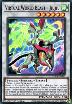 PHRA-EN097 VIRTUAL WORLD BEAST - JIUJIU SUPER RARE 1ST ED NM YuGiOh TCG - Image 1