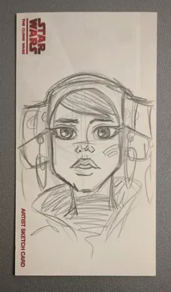 2009 TOPPS STAR WARS THE CLONE WARS SKETCH CARD RIYO CHUCHI 1/1 WIDESCREEN - Image 1