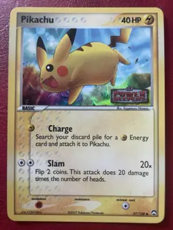 Pokemon Pikachu TCG 57/108 Holo EX Power Keepers Stamped Card - Image 1