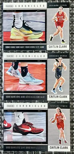 2025 Caitlin Clark Chronicles Shoe Game 3 Card Lot! Indiana Fever - Image 1