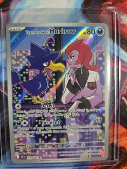 Pokemon TCG Destined Rivals Team Rockets Murkrow Card 200/182 IR Near Mint - Image 1