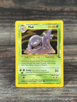 Muk 13/62 Fossil Holo Rare Pokemon Card - Image 1