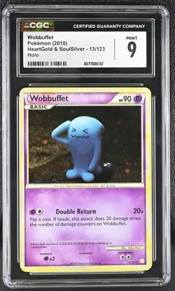 CGC 9 MINT Wobbuffet 2010 HeartGold & SoulSilver 13/123 Holo Pokemon Card - Image 1
