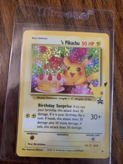 Pokemon Promo Birthday Pikachu No. 24 Celebrations Holo Card NM/M - Image 1