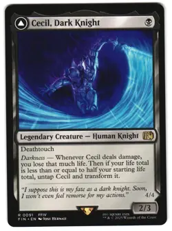 Cecil, Dark Knight 91 R FINAL FANTASY MTG - Image 1