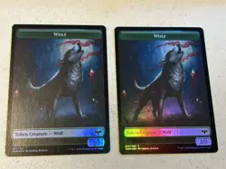 2 x mtg foil token Wolf // Insect, 014/013, Innistrad Crimson Vow, unplayed - Image 1