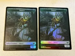 2 x mtg foil token Wolf // Insect, 014/013, Innistrad Crimson Vow, unplayed - Image 2