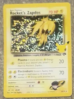 Pokemon TCG Rocket's Zapdos Gym Challenge 15/132 Holo Rare 70 HP English - Image 1