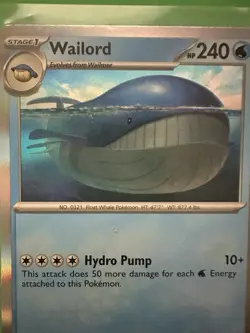 Rare Wailord Pokemon Card | Water-Type TCG | Hydro Pump | Collector’s Edition - Image 2