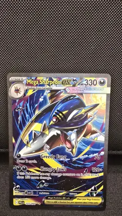 Mega Sharpedo ex 127/094 Special Illustration SIR Pokemon Phantasmal Flames NM - Image 1