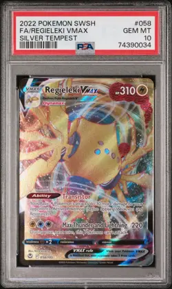 2022 Pokemon Swish FA / REGIELEKI VMAX SILVER TEMPEST PSA 10 GEM - Image 1