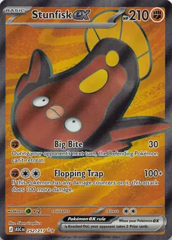 STUNFISK EX 252/217 ULTRA RARE ME: ASCENDED HEROES POKEMON NM - Image 1