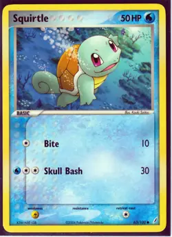 2006 VINTAGE POKEMON-2 SQUIRTLE #63, 64/100 EX CRYSTAL GUARDIANS - REGULAR NM/M - Image 2