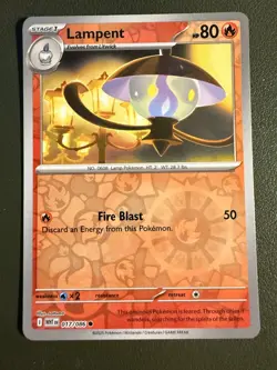 Pokemon TCG Lampent 17/86 White Flare SV10.5 Reverse Holo NM - Image 1