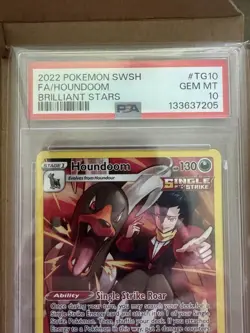 Pokemon Houndoom TG10/TG30 Brilliant Stars Full Art Holo PSA 10 - Image 1