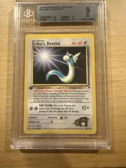 Pokemon Erika's Dratini 42/132 Gym Heroes 1st Ed BGS 9 - Image 1