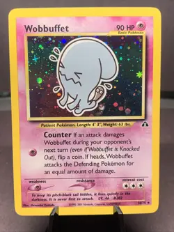 Pokemon TCG Wobbuffet Neo Discovery 16/75 Unlimited Holo Rare WOTC VTG 2001 - Image 1