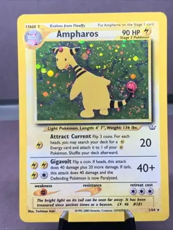 Pokemon TCG Ampharos 1/64 Neo Revelation Holo Rare WOTC VTG 2001 Swirl - Image 1
