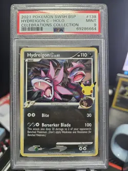 2021 Pokemon SWSH Black Star Promo Celebrations Hydreigon C-Holo PSA 9 - Image 1