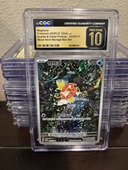 Pokemon CGC 10 PRISTINE Magikarp Promo 2025 024/SV-P Storage Box S.Chinese - Image 1