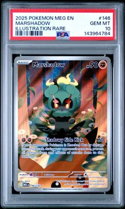 2025 POKEMON MEG EN-MEGA EVOLUTION #146 MARSHADOW ILLUSTRATION RARE PSA 10 - Image 1
