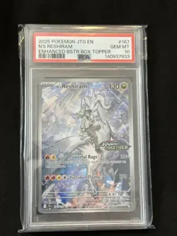 Pokemon N's Reshiram 167/159 Journey Together Stamped Box Topper PSA 10 - Image 1