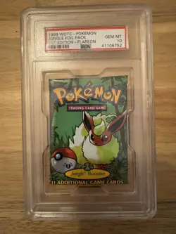 Pokemon Jungle 1st Edition PSA 10 Booster Pack Flareon - Image 1