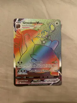 Pokemon TCG Greedent Vmax Fusion Strike 272/264 Holo Secret Rare - Image 1